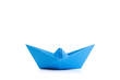 papper blue origami boat