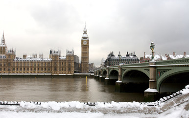 Fototapete - Snow Covered Westminster
