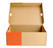 Open empty shoe cardboard box