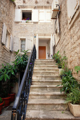 Sticker - Mediterranean stone house with steps