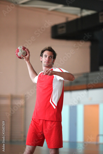 Foto-Schiebegardine Komplettsystem - Man playing handball (von auremar)