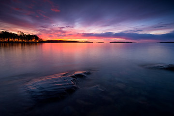 Dark morning and cloudy sunrise