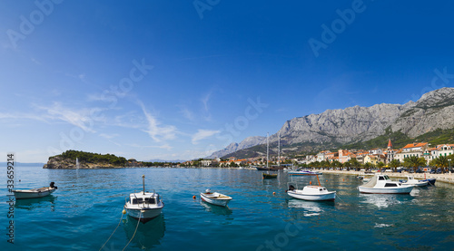 Board z aluminiowym obramowaniem Panorama makarska w chorwacji