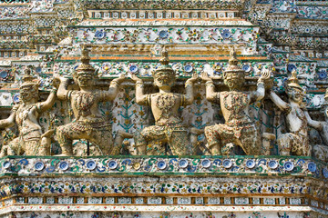 Wall Mural - Guardian statue (yak) at the temple Wat Arun