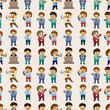 © notkoo2008 - cartoon office worker talk  and speaker seamless pattern