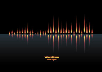 Wall Mural - Flaming sound waveform