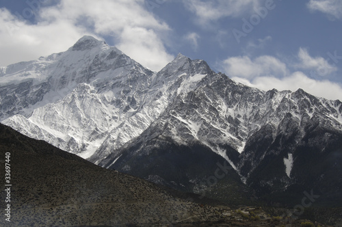Naklejka samoprzylepna Spójrz na masywny annapurna, himalaya