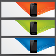 Wall Mural - vector website headers, smart phone promotion banners