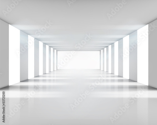 Obraz w ramie Empty white interior. Vector illustration.