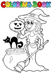 Wall Mural - Coloring book Halloween topic 2