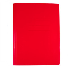 Red business document, folder or file with space for title