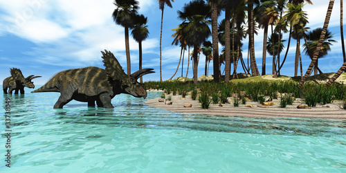 Nowoczesny obraz na płótnie Coahuilaceratops