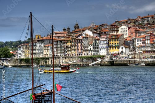 Board z aluminiowym obramowaniem Rzeka douro, porto, portugalia.