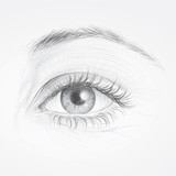 Fototapeta Sypialnia - EYE / Realistic sketch of beautiful woman eye