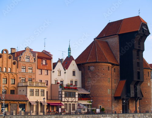 Obraz na płótnie canvas dwuczęściowy "dyptyk" Najstarszy dźwig portowy, gdańsk, polska