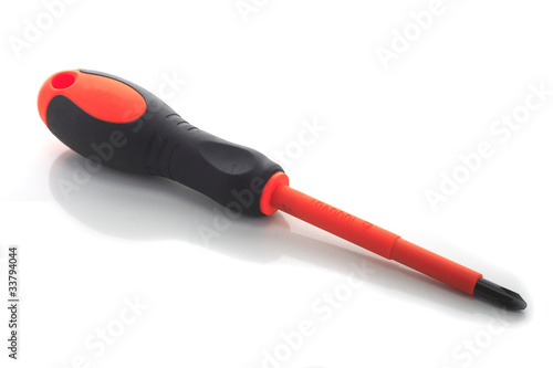 Fotomural Electrical screw driver isolated white background