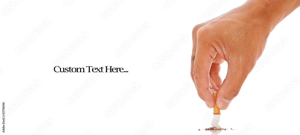 put out cigarettes Hand Putting Out a Cigarette Stock Photo