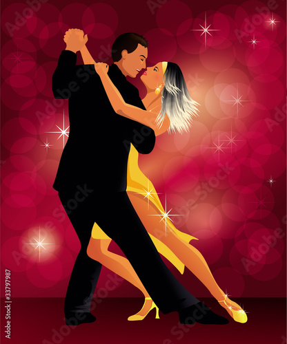 Fotoboard na płycie Romantyczna para tańczy tango