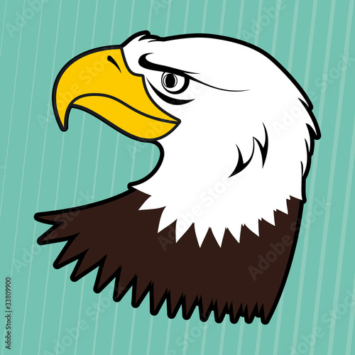 Obraz na płótnie canvas czteroczęściowy "tetraptyk" American bald eagle vector