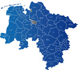 Fototapeta  - Karte Niedersachsen