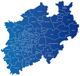 Fototapeta  - Karte Nordrhein-Westfalen