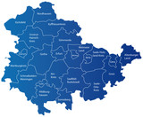 Fototapeta  - Karte Thüringen