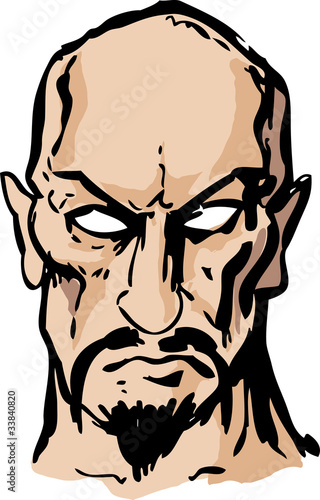 Evil sinister man hand-drawn © Kheng Guan Toh