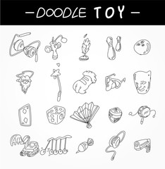 Wall Mural - hand draw toy element icons set