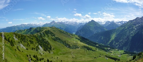 Obraz na płótnie canvas czteroczęściowy "tetraptyk" Panorama Alp
