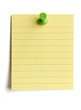 © fotopak - Yellow note pad pinned on white background