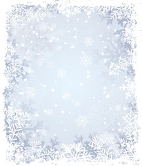 Wall Mural - winter background with snowflakes and fir branches