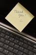 Thank you note and computer