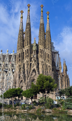 Board z aluminiowym obramowaniem Fasada sagrada familia barcelona hiszpania