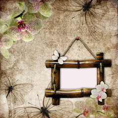 Wall Mural - vintage bamboo frame