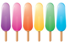 Vector Set Of Colorful Popsicles