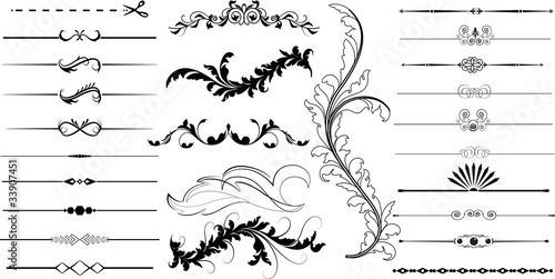 Fotografía Decor Collection Of Vintage Floral Elements