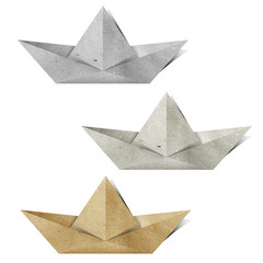 Wall Mural - origami paper boat recycled paper craft