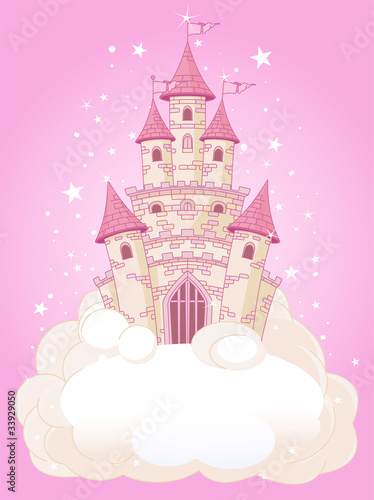 Obraz w ramie Pink Sky Castle