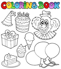 Sticker - Coloring book with party theme 1