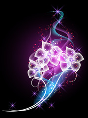 Wall Mural - Flowers and stars