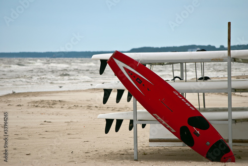 Motiv-Rollo - Surfbretter am Ostseestrand (von UsedomCards.de)