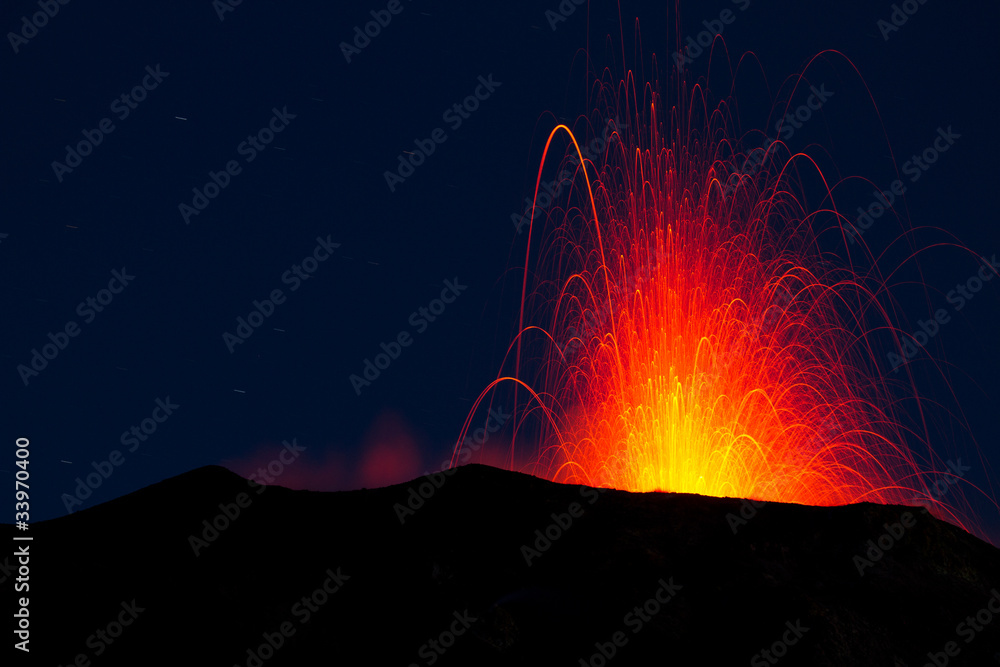 volcano eruption - obrazy, fototapety, plakaty 