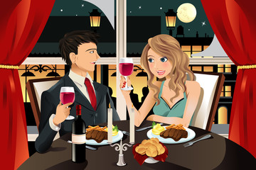 Sticker - Couple in restaurant