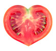 slice of tomato in the shape of heart
