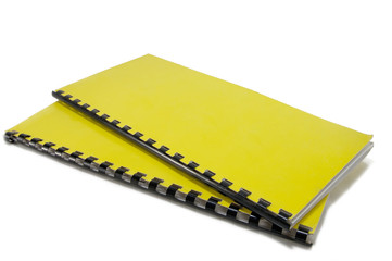two yellow notebooks