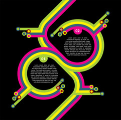 Poster - Vector Black Abstract Retro Background
