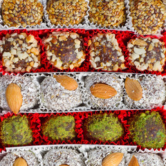 Wall Mural - Assorted Turkish Delight bars (Lokum soft candies)