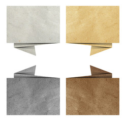 Wall Mural - tag recycled paper craft stick on white background