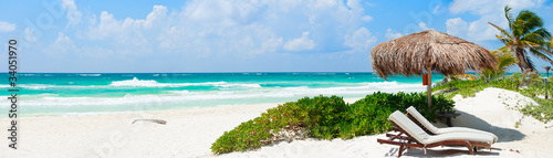 Naklejka samoprzylepna Panorama karaibskiej plaży