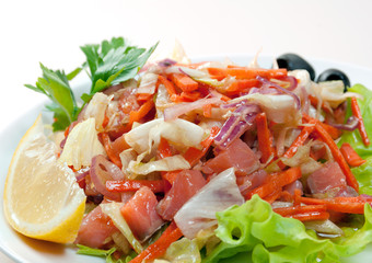 Poster - Healthy vegetarian Salad with salmon